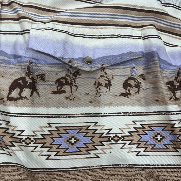 [2XL]Roper Dusty Brown Western Cowboy Graphics Pearl Snap Button Shirt - Picture 4 of 9